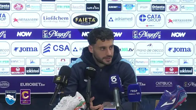 Davide Merola nel post partita Pescara - Audace Cerignola