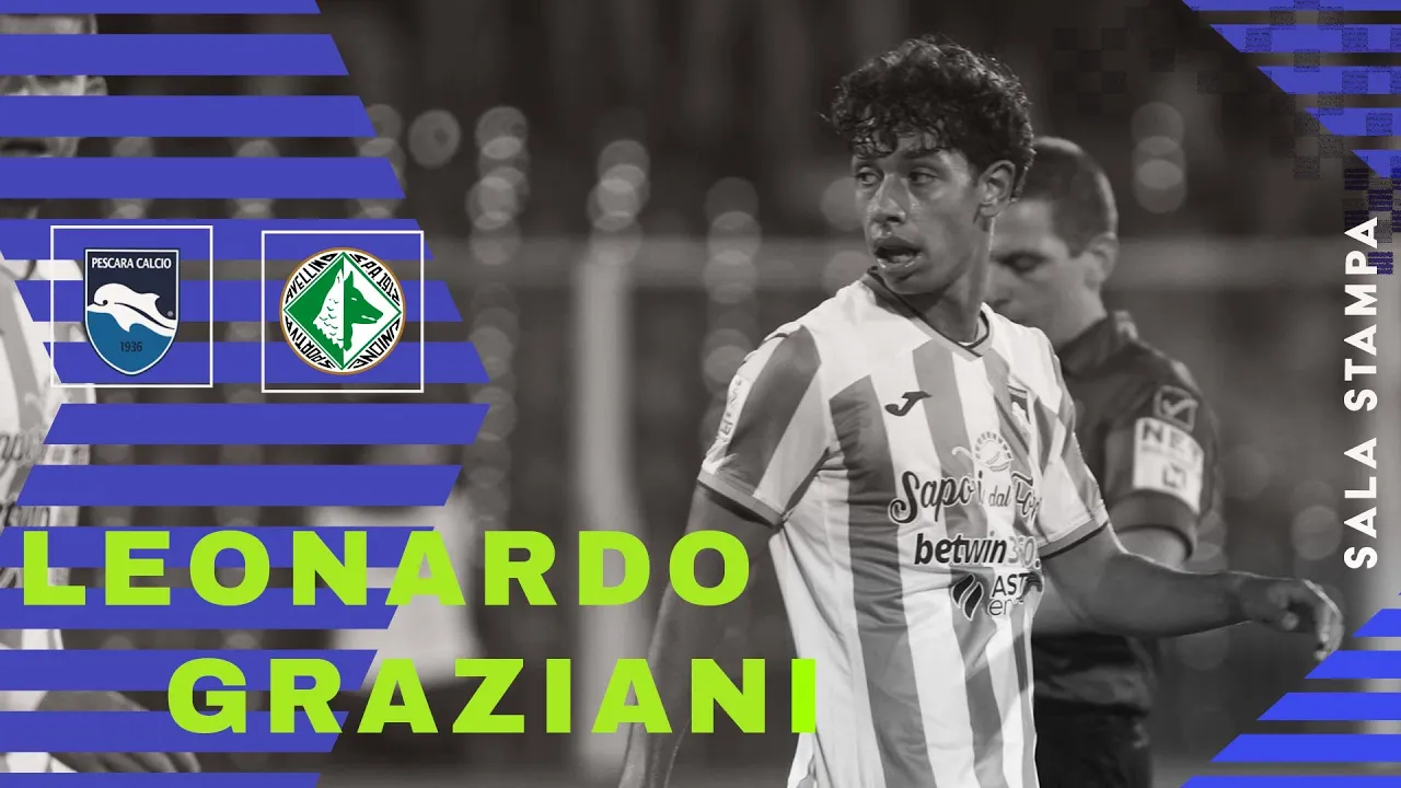 Leonardo Graziani nel post partita Pescara - Avellino