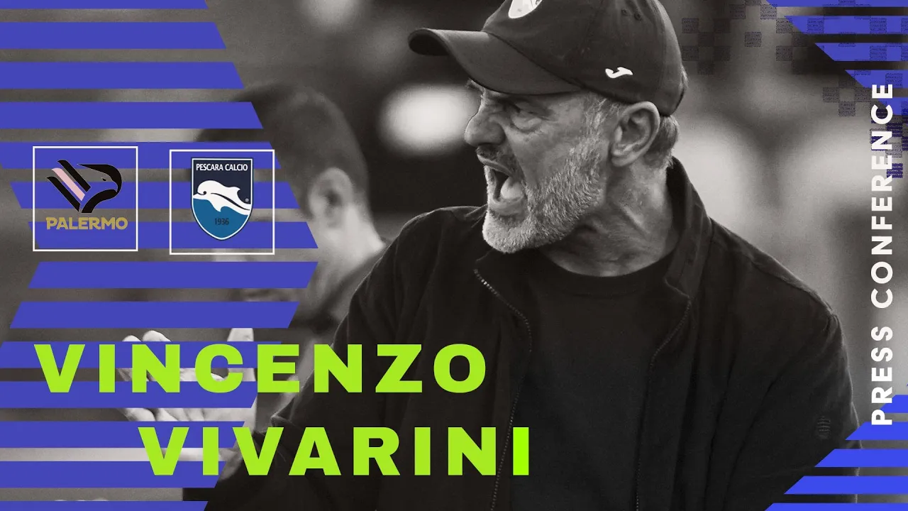 Mister Vincenzo Vivarini neo pre partita Palermo - Pescara