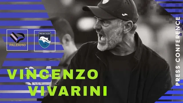 Mister Vincenzo Vivarini neo pre partita Palermo - Pescara