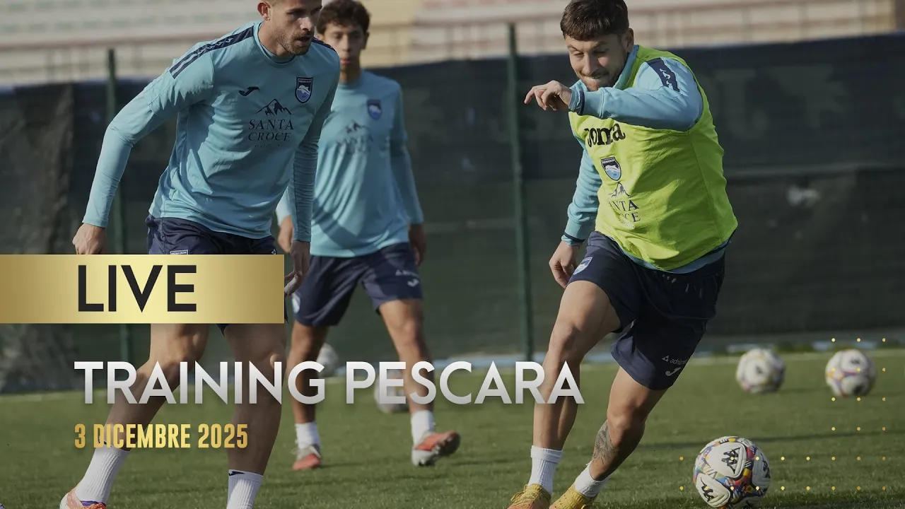 Allenamento del Pescara verso la sfida contro il Bari