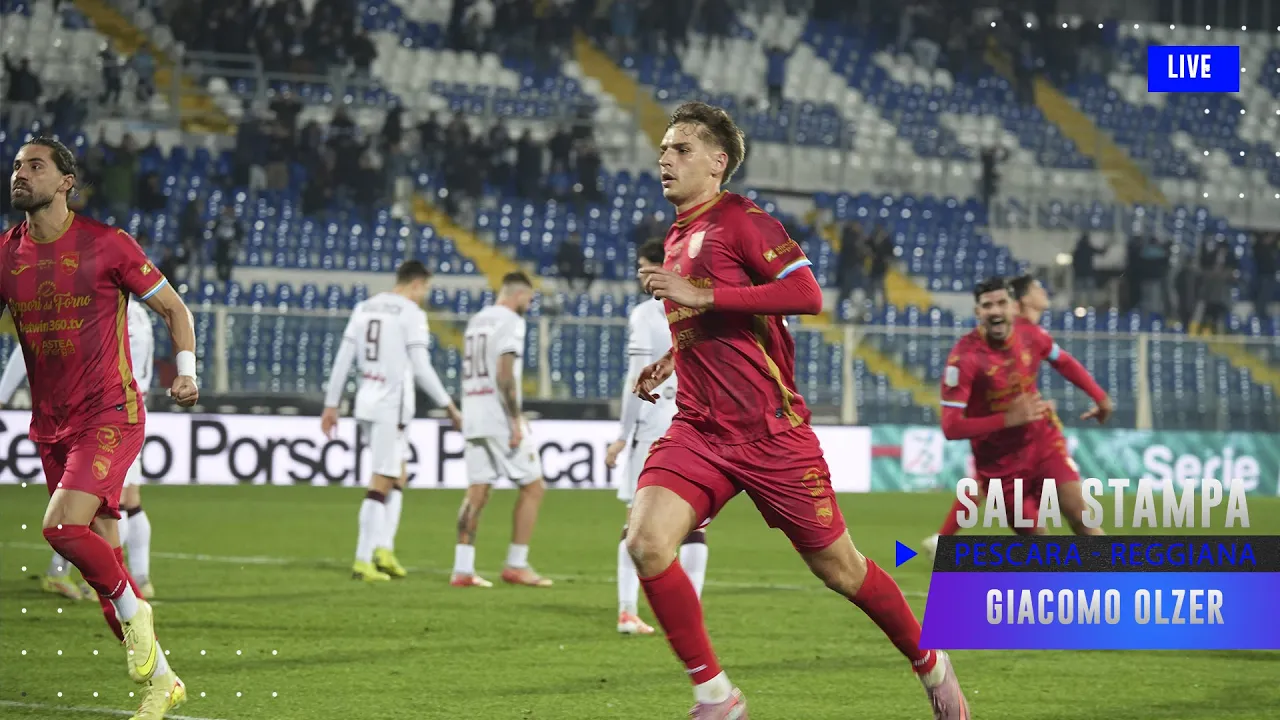 GIACOMO OLZER NEL POST PARTITA PESCARA - REGGIANA
