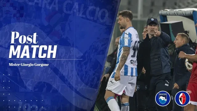 MISTER GIORGIO GORGONE NEL POST PARTITA PESCARA - BARI